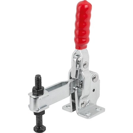 Kipp Toggle Clamp Vertical Std, Horizontal Foot F2=2400, Adjustable Clamping Spind M08X63, Steel Electro K1255.002400
